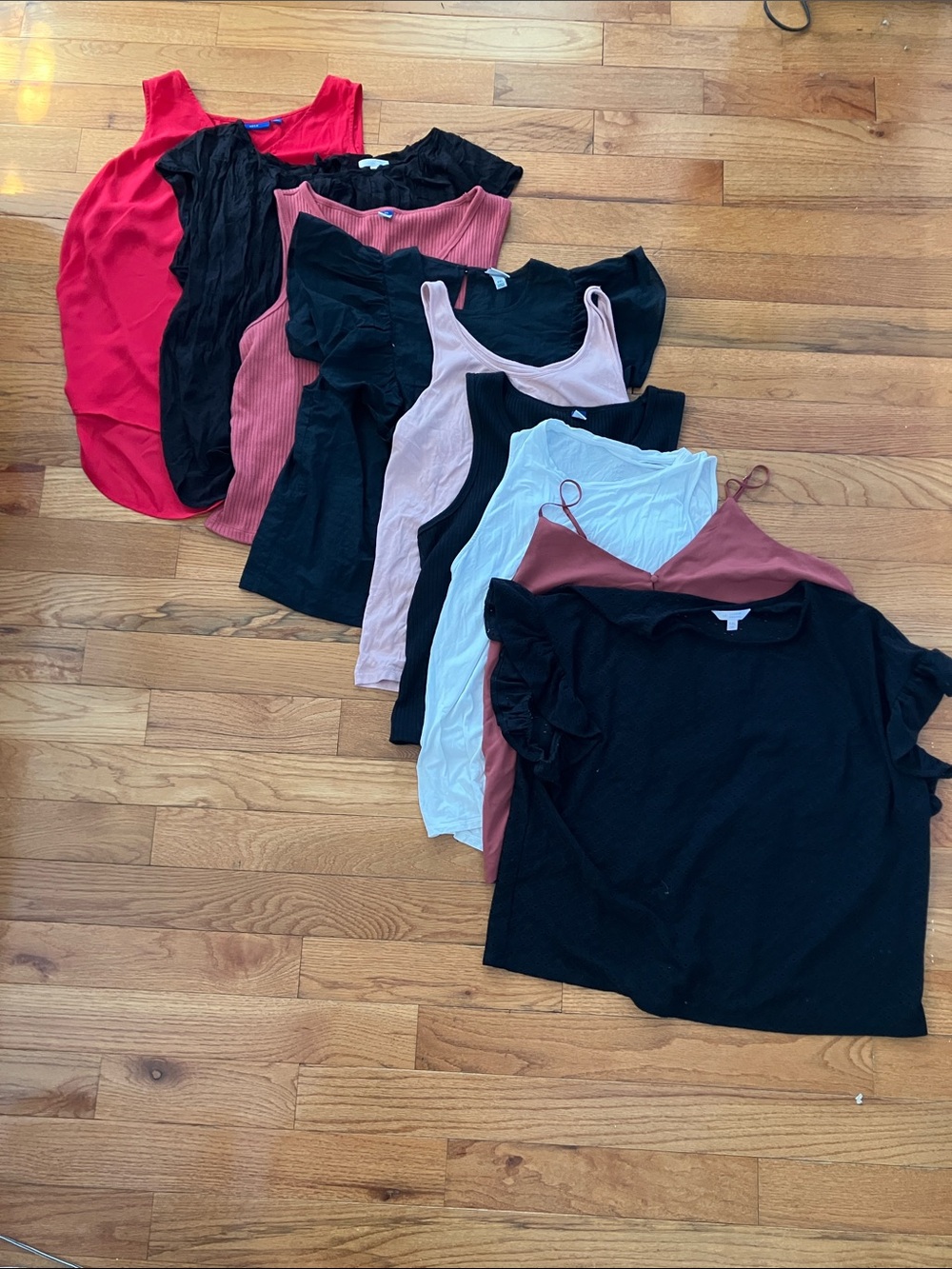 Women’s Bundle of 9 XXL Tanks and Tops - Black, Pink, White